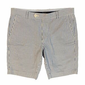 Brooks Brothers Seersucker Shorts Men’s 33 Blue White Stripe Cotton Classic Prep